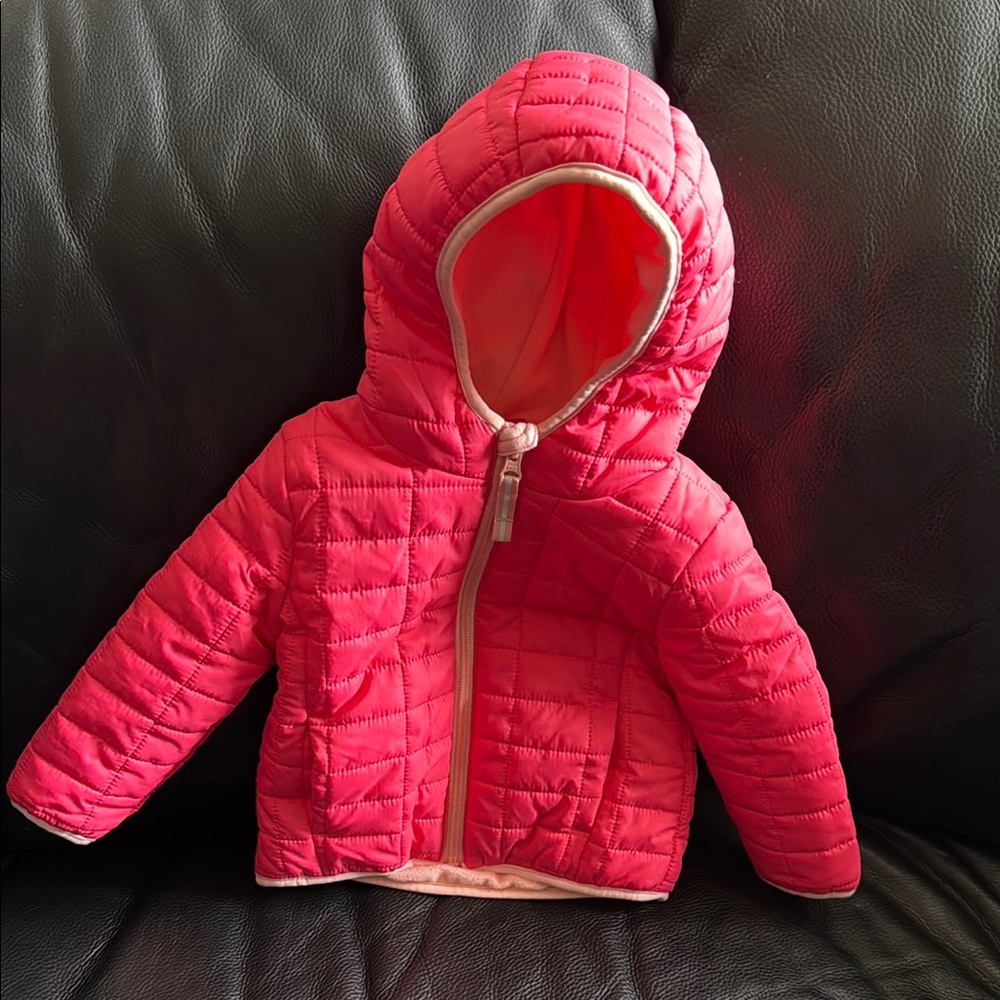 Cat & Jack Pink Quilted Puffer Fleece-lined Jacket